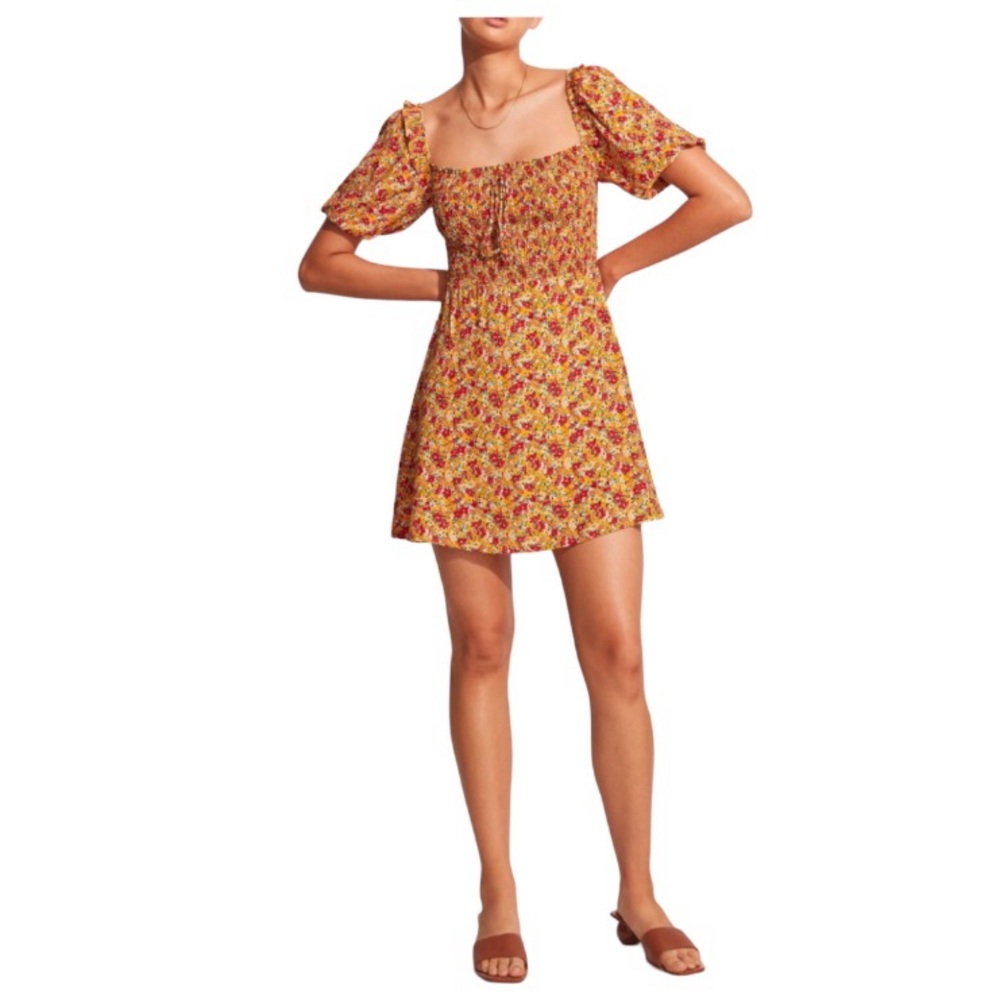 Faithfull the Brand Il Carro Mini dress La Gomera floral print sz 4 new
